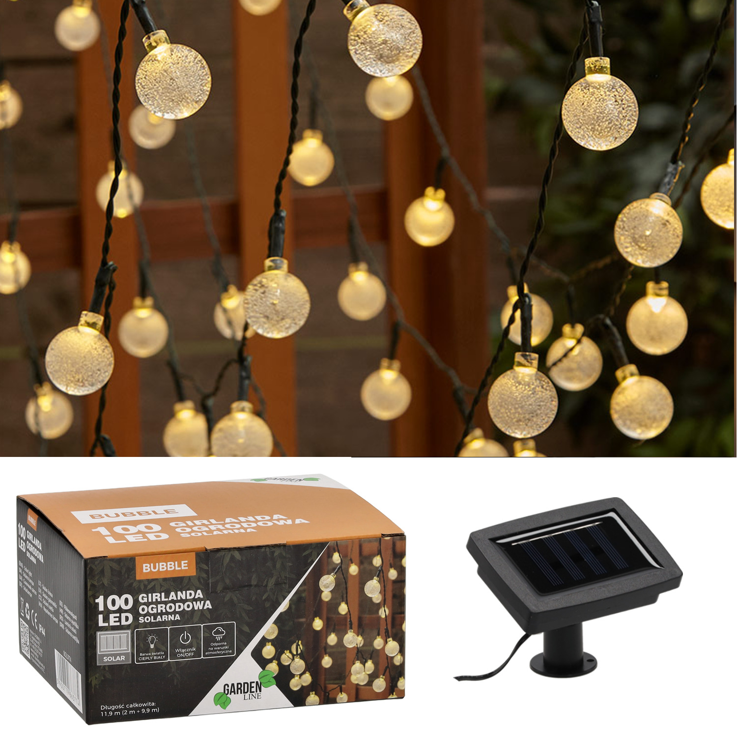 GIRLANDA SOLAR BUBBLE 2+9,9m 100LED - Osvetlenie | Dom a záhrada