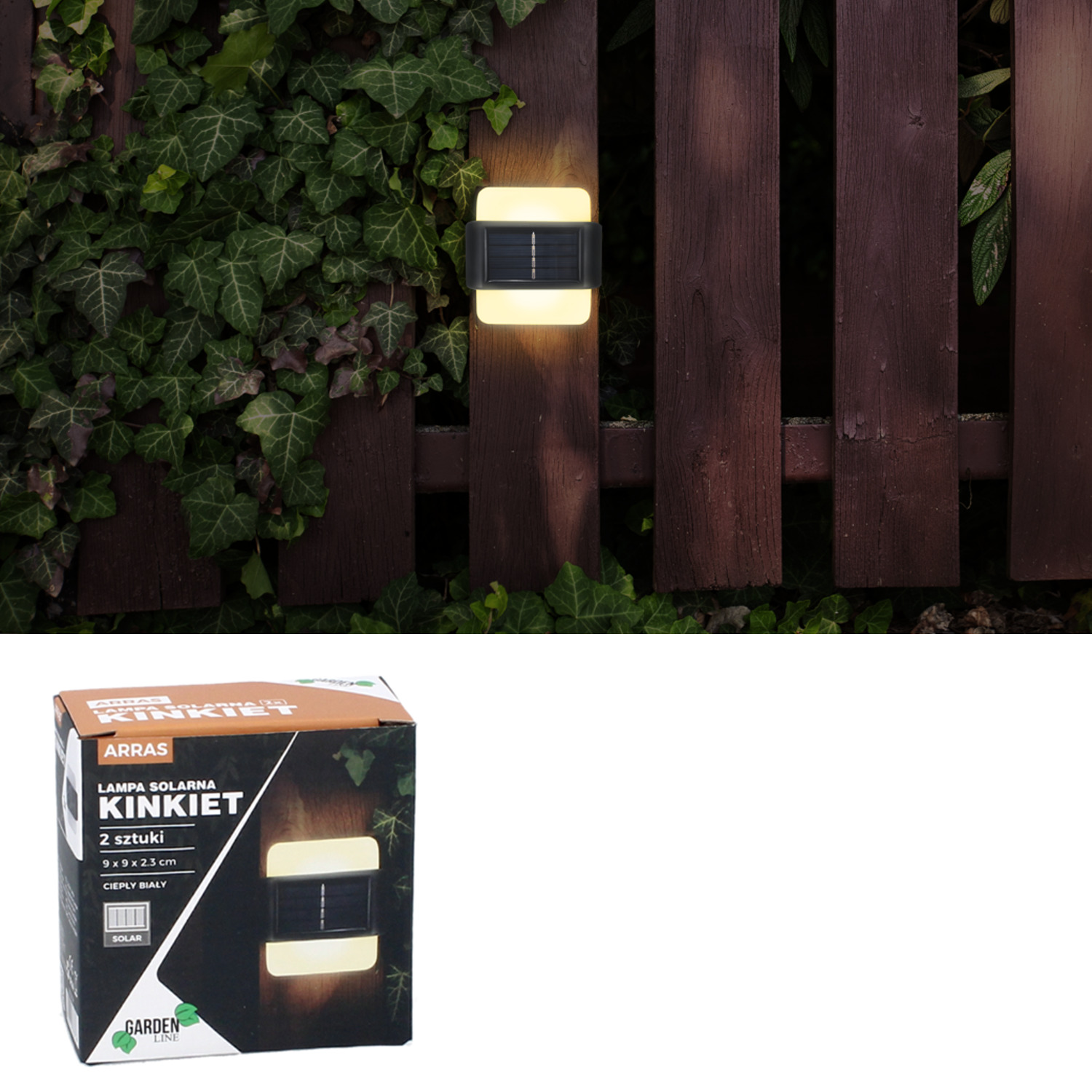 LAMPA SOLAR KINKIET 9x9x2 - Osvetlenie | Dom a záhrada